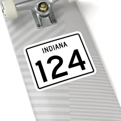 Indiana 124 (Indiana) (Road Sign) STICKER Vinyl Kiss-Cut Decal - The Sticker Space