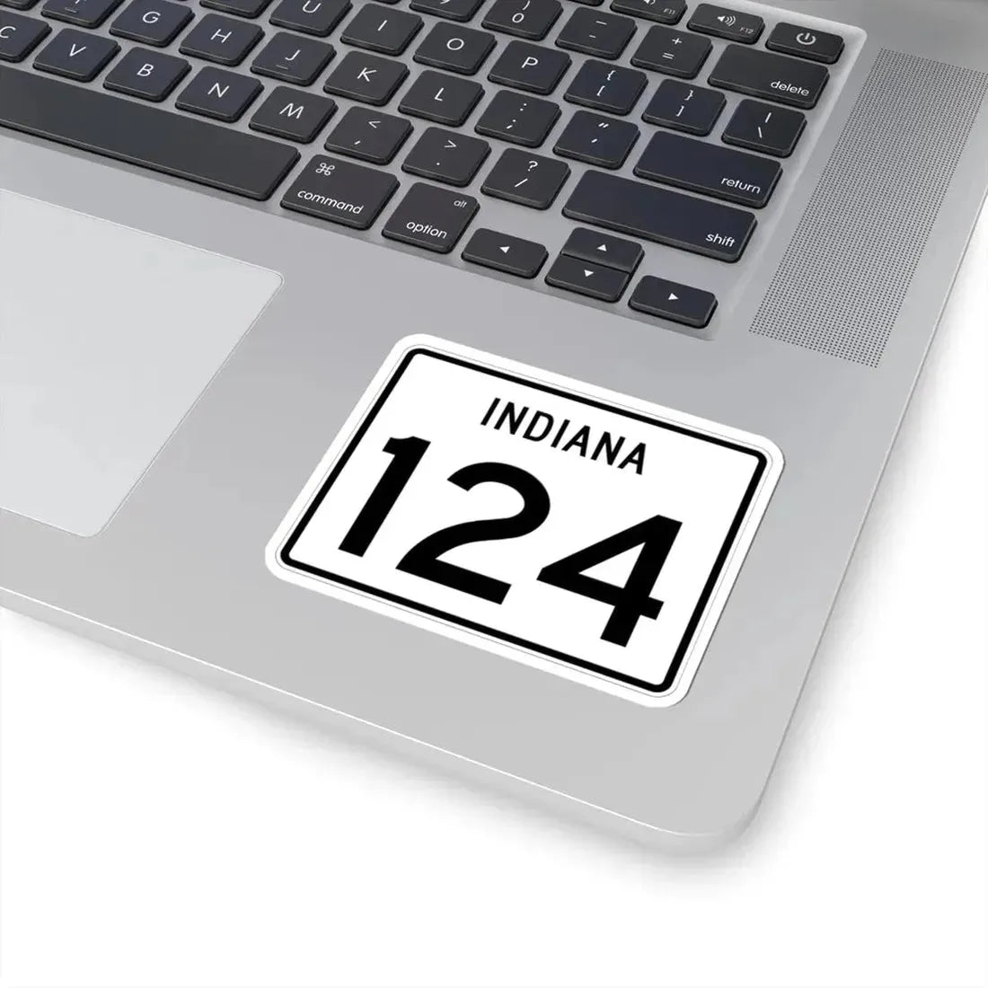 Indiana 124 (Indiana) (Road Sign) STICKER Vinyl Kiss-Cut Decal - The Sticker Space