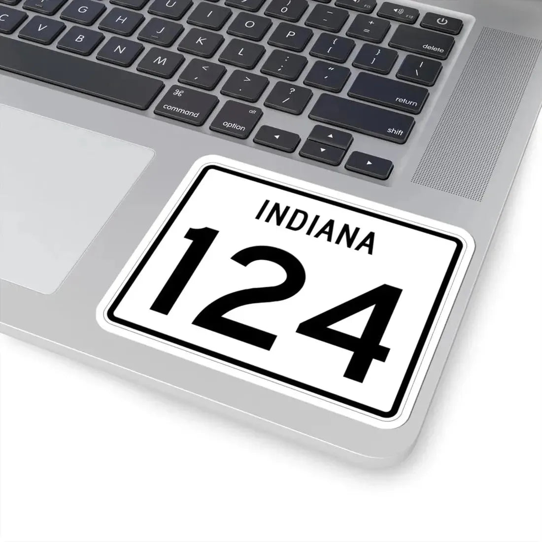 Indiana 124 (Indiana) (Road Sign) STICKER Vinyl Kiss-Cut Decal - The Sticker Space