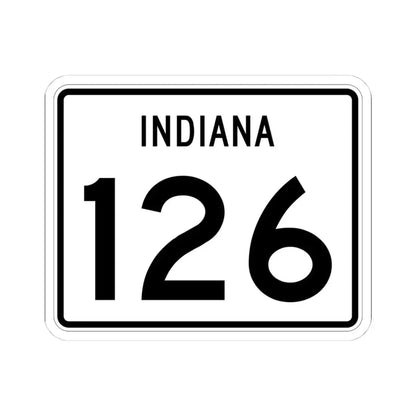 Indiana 126 (Indiana) (Road Sign) STICKER Vinyl Kiss-Cut Decal 4 Inch White - The Sticker Space