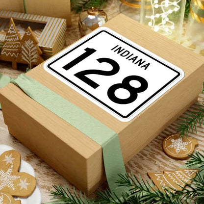 Indiana 128 (Indiana) (Road Sign) STICKER Vinyl Kiss-Cut Decal - The Sticker Space