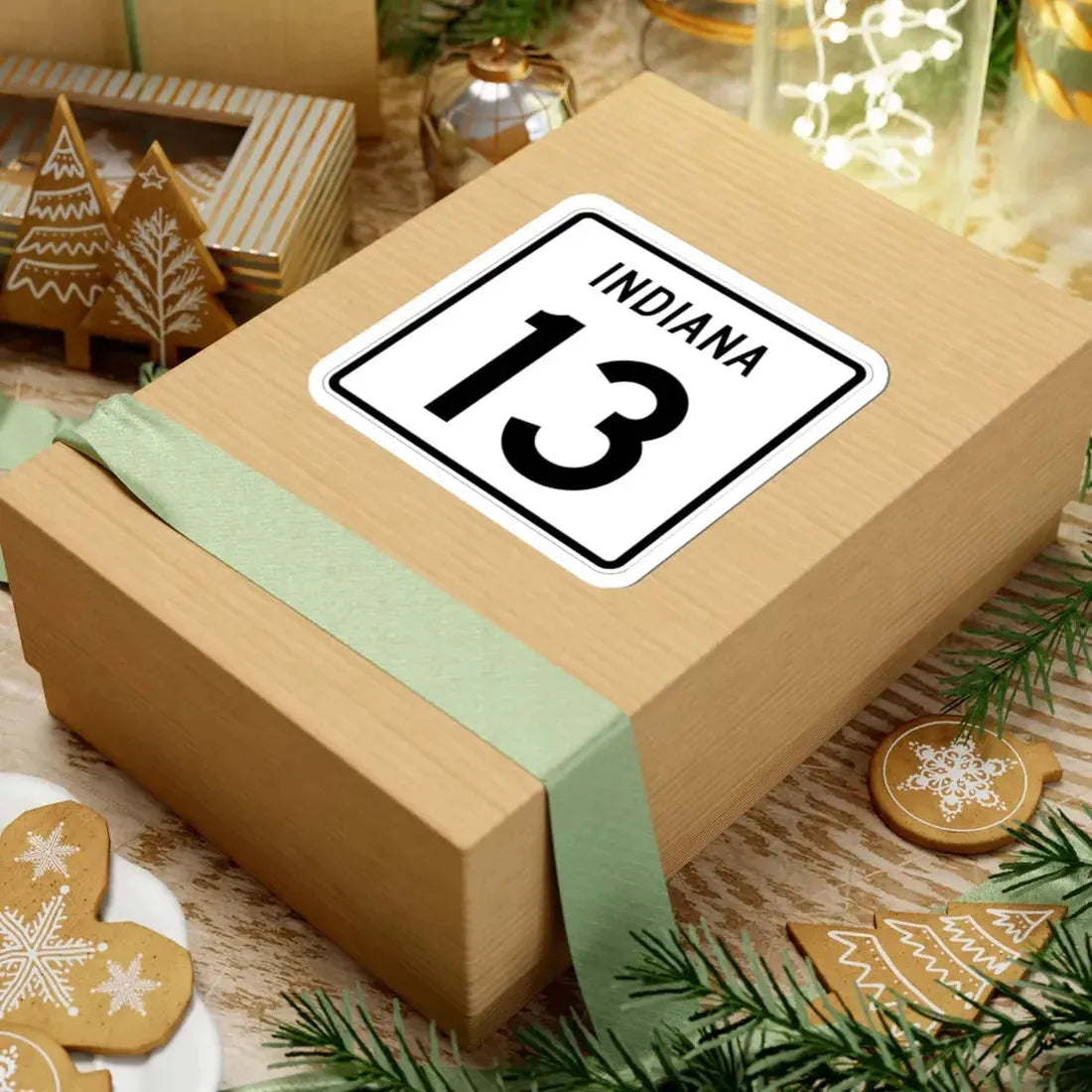 Indiana 13 (Indiana) (Road Sign) STICKER Vinyl Kiss-Cut Decal - The Sticker Space