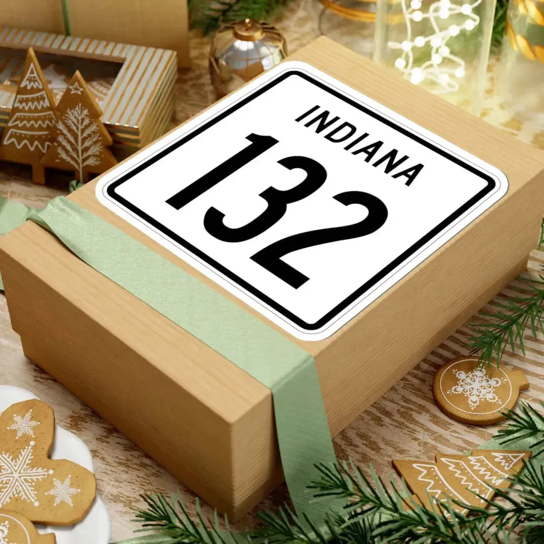 Indiana 132 1955 (Indiana) (Road Sign) STICKER Vinyl Kiss-Cut Decal - The Sticker Space