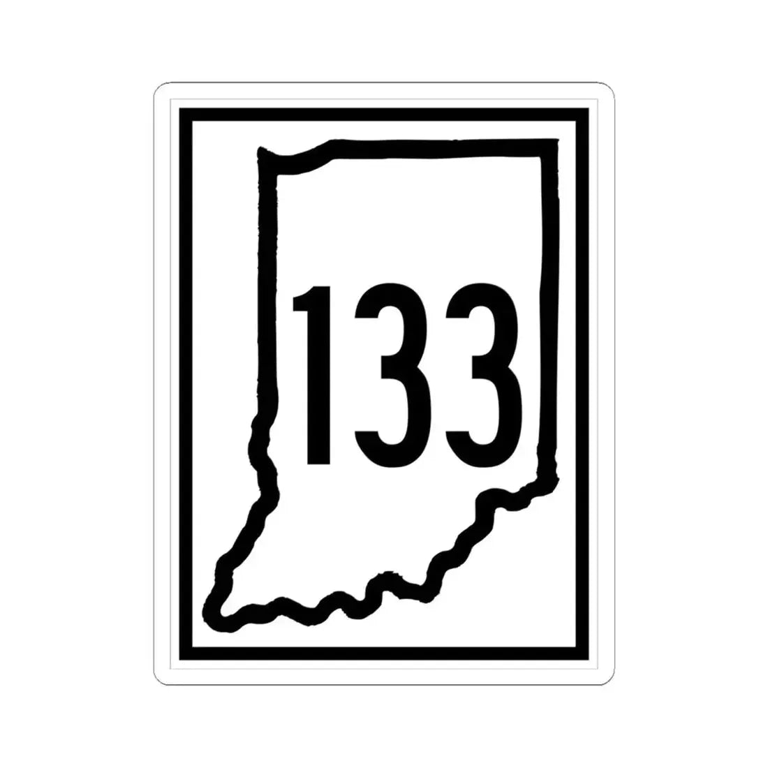 Indiana 133 1940 (Indiana) (Road Sign) STICKER Vinyl Kiss-Cut Decal 6 Inch White - The Sticker Space