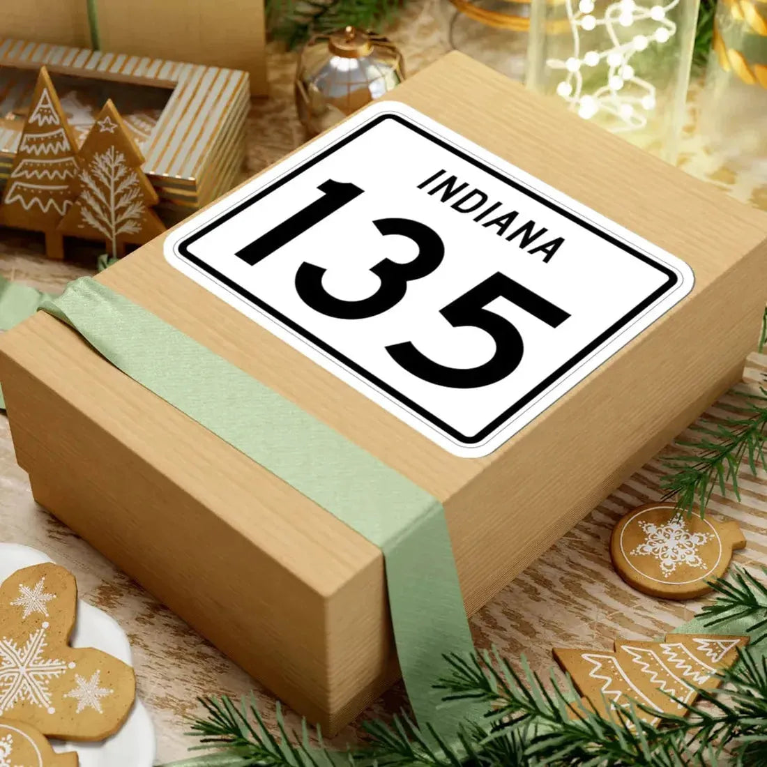 Indiana 135 (Indiana) (Road Sign) STICKER Vinyl Kiss-Cut Decal - The Sticker Space
