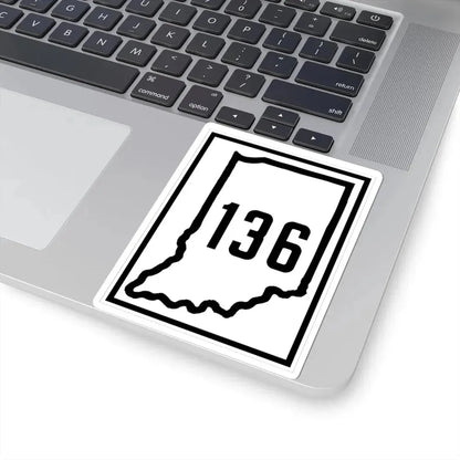Indiana 136 1926 (Indiana) (Road Sign) STICKER Vinyl Kiss-Cut Decal - The Sticker Space