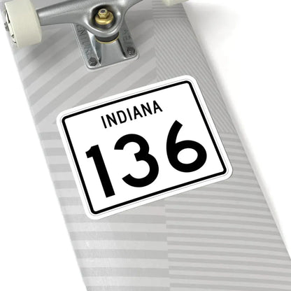 Indiana 136 (Indiana) (Road Sign) STICKER Vinyl Kiss-Cut Decal - The Sticker Space