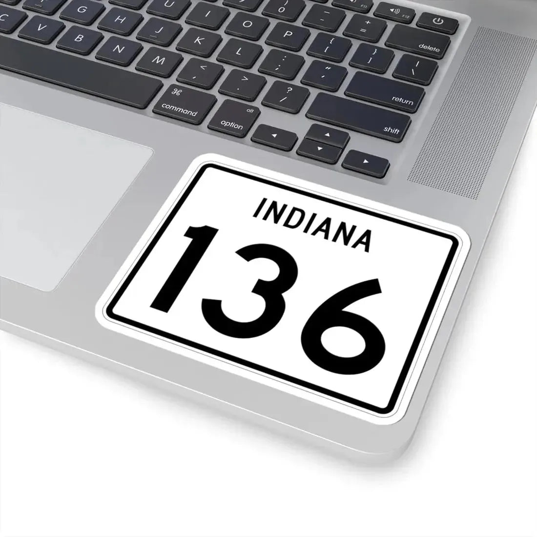Indiana 136 (Indiana) (Road Sign) STICKER Vinyl Kiss-Cut Decal - The Sticker Space