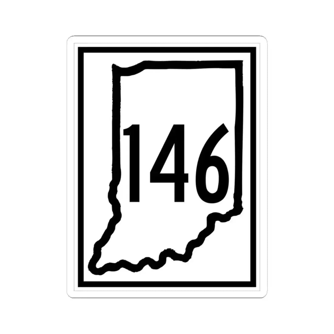 Indiana 146 1940 (Indiana) (Road Sign) STICKER Vinyl Kiss-Cut Decal 3 Inch White - The Sticker Space