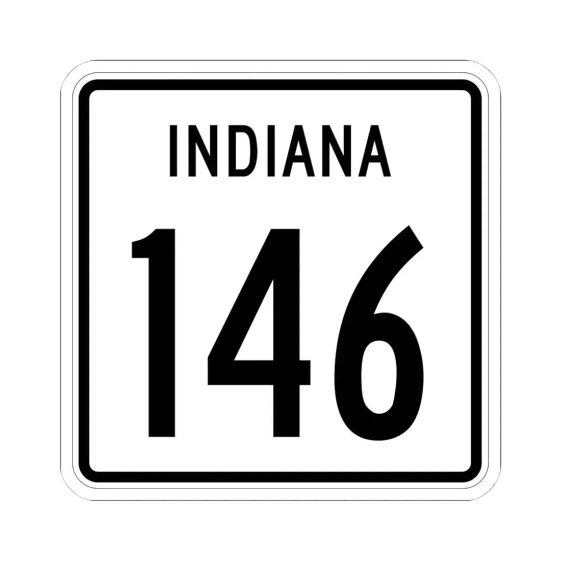 Indiana 146 1955 (Indiana) (Road Sign) STICKER Vinyl Kiss-Cut Decal 4 Inch White - The Sticker Space