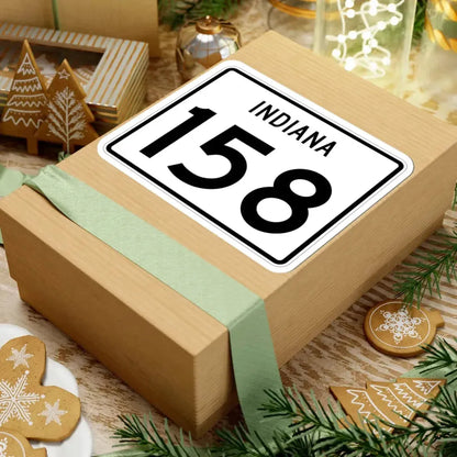 Indiana 158 (Indiana) (Road Sign) STICKER Vinyl Kiss-Cut Decal - The Sticker Space