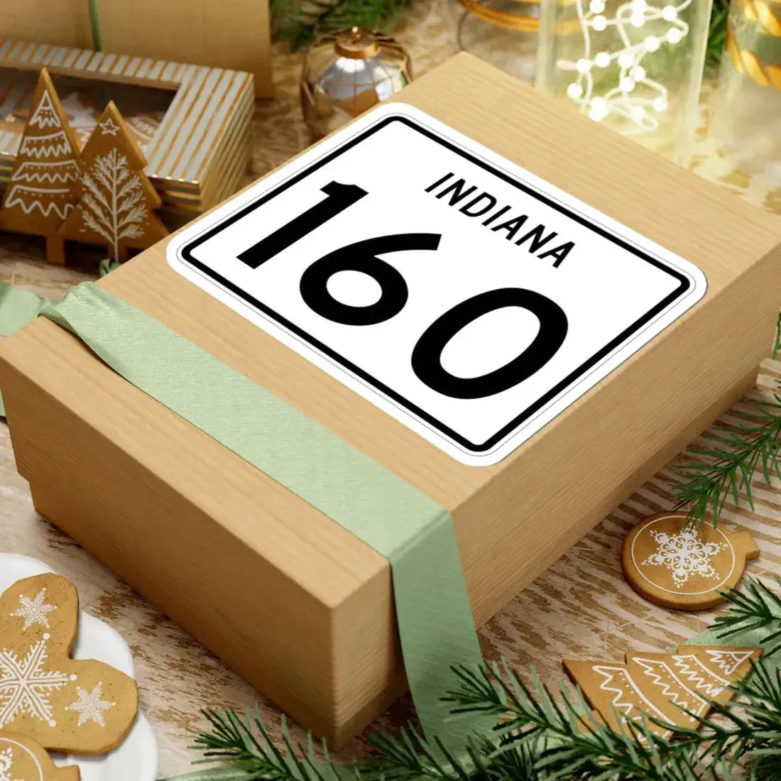 Indiana 160 (Indiana) (Road Sign) STICKER Vinyl Kiss-Cut Decal - The Sticker Space