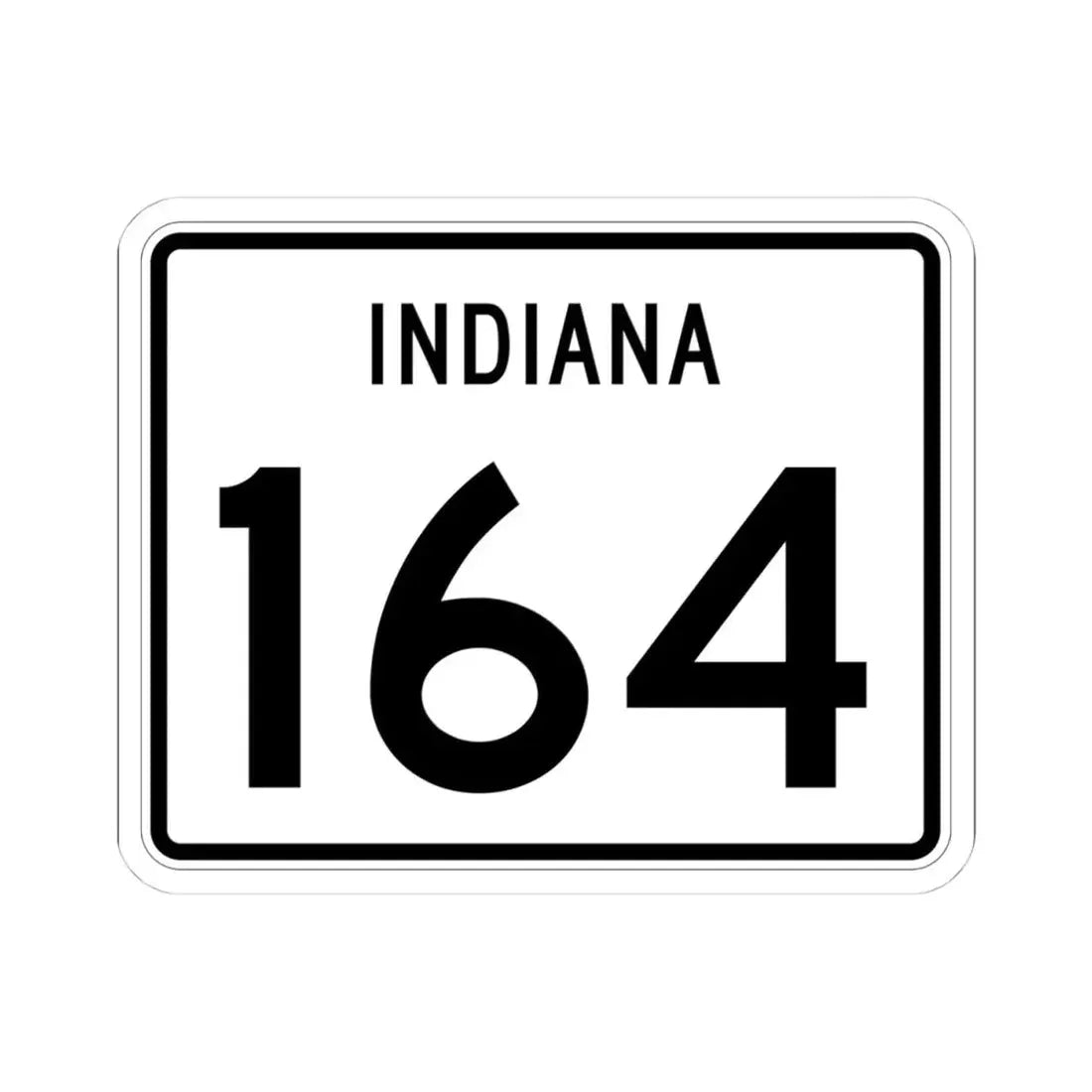 Indiana 164 (Indiana) (Road Sign) STICKER Vinyl Kiss-Cut Decal 4 Inch White - The Sticker Space