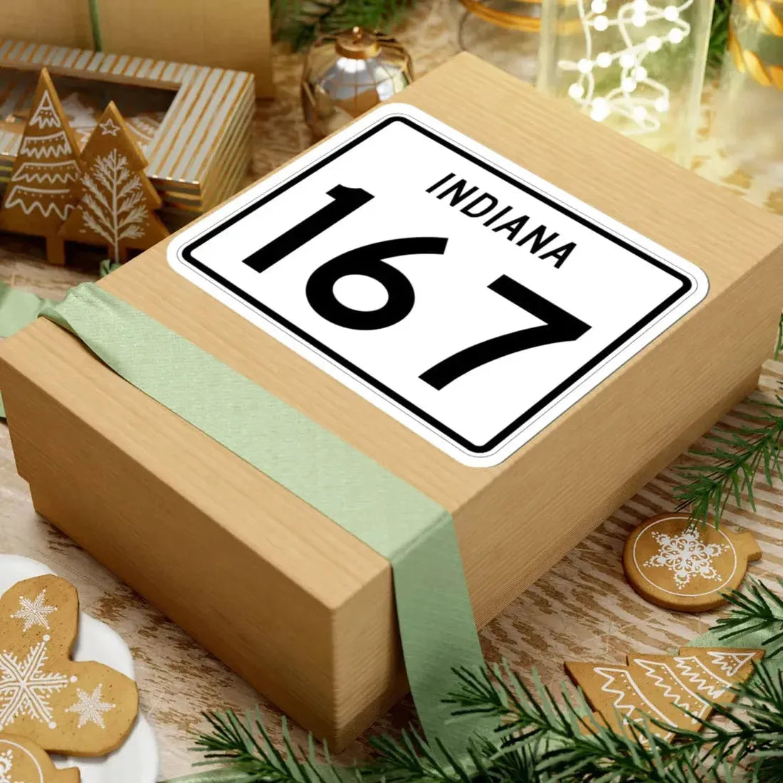 Indiana 167 (Indiana) (Road Sign) STICKER Vinyl Kiss-Cut Decal - The Sticker Space
