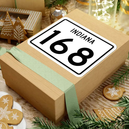 Indiana 168 (Indiana) (Road Sign) STICKER Vinyl Kiss-Cut Decal - The Sticker Space
