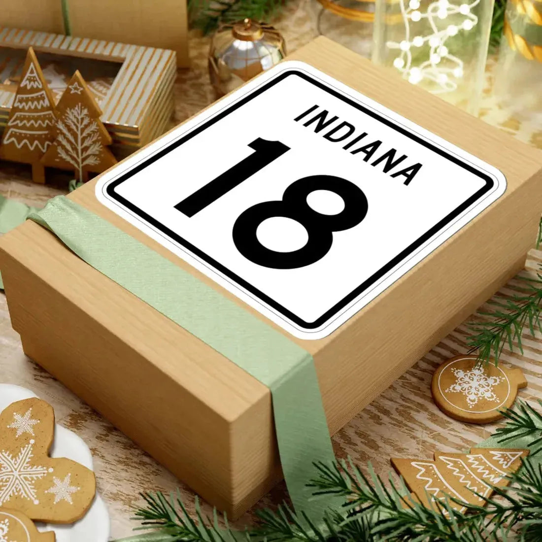 Indiana 18 (Indiana) (Road Sign) STICKER Vinyl Kiss-Cut Decal - The Sticker Space