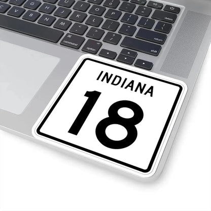 Indiana 18 (Indiana) (Road Sign) STICKER Vinyl Kiss-Cut Decal - The Sticker Space