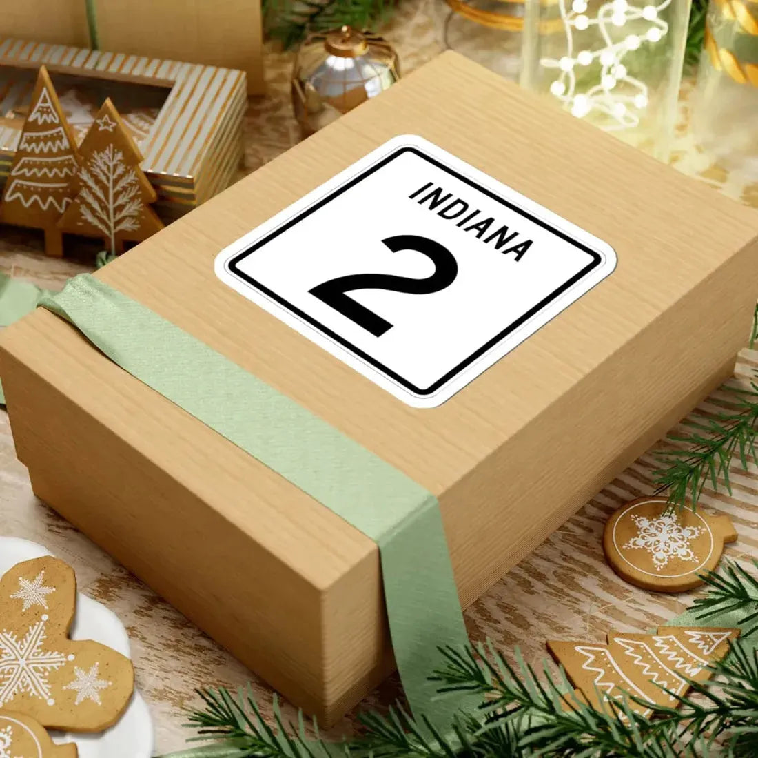 Indiana 2 (Indiana) (Road Sign) STICKER Vinyl Kiss-Cut Decal - The Sticker Space