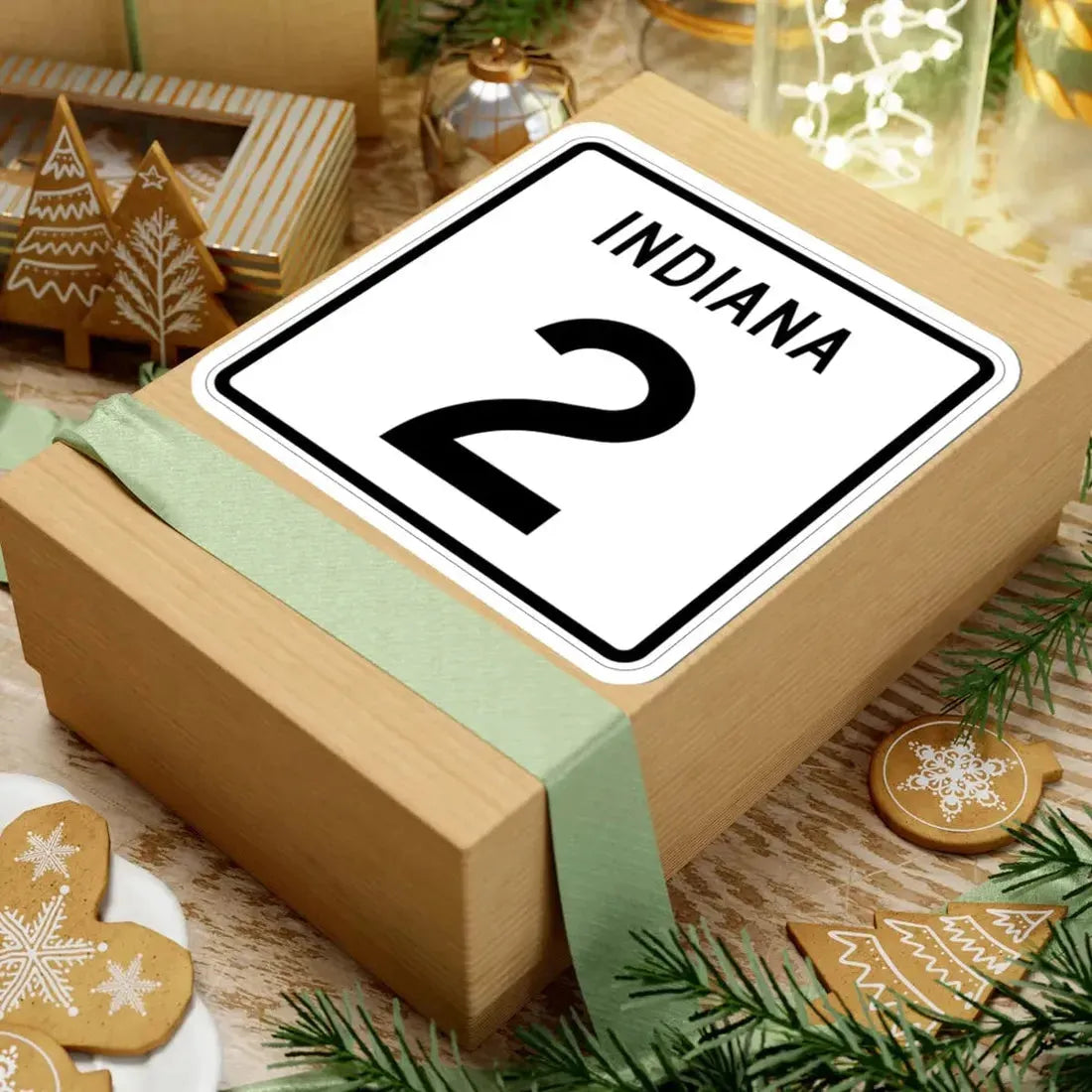 Indiana 2 (Indiana) (Road Sign) STICKER Vinyl Kiss-Cut Decal - The Sticker Space