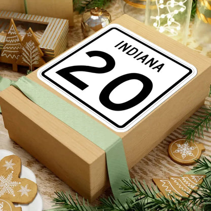 Indiana 20 (Indiana) (Road Sign) STICKER Vinyl Kiss-Cut Decal - The Sticker Space