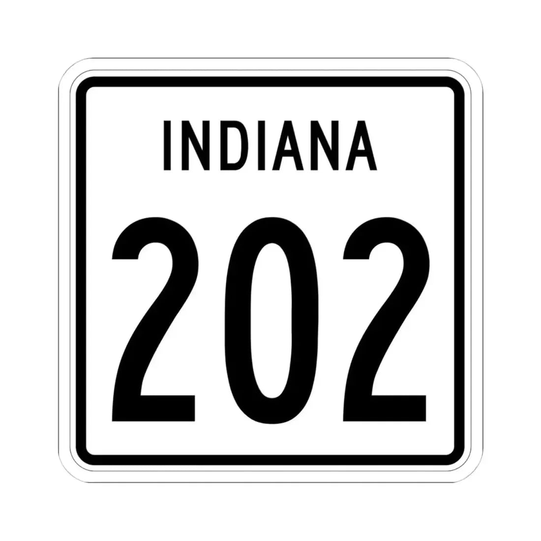 Indiana 202 1955 (Indiana) (Road Sign) STICKER Vinyl Kiss-Cut Decal 4 Inch White - The Sticker Space