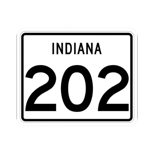Indiana 202 (Indiana) (Road Sign) STICKER Vinyl Kiss-Cut Decal 2 Inch White - The Sticker Space