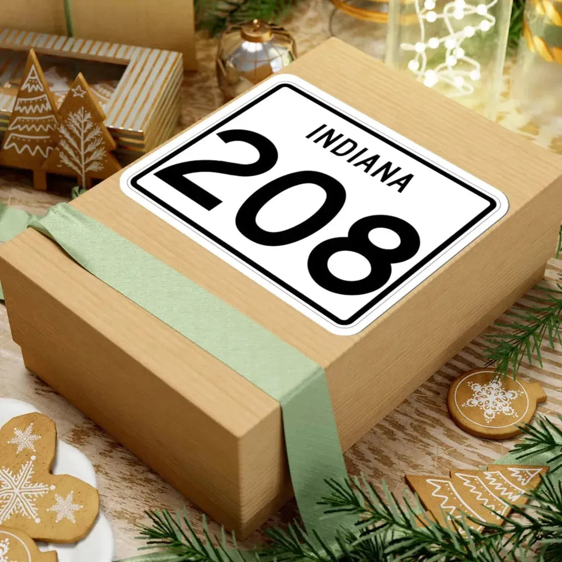 Indiana 208 (Indiana) (Road Sign) STICKER Vinyl Kiss-Cut Decal - The Sticker Space