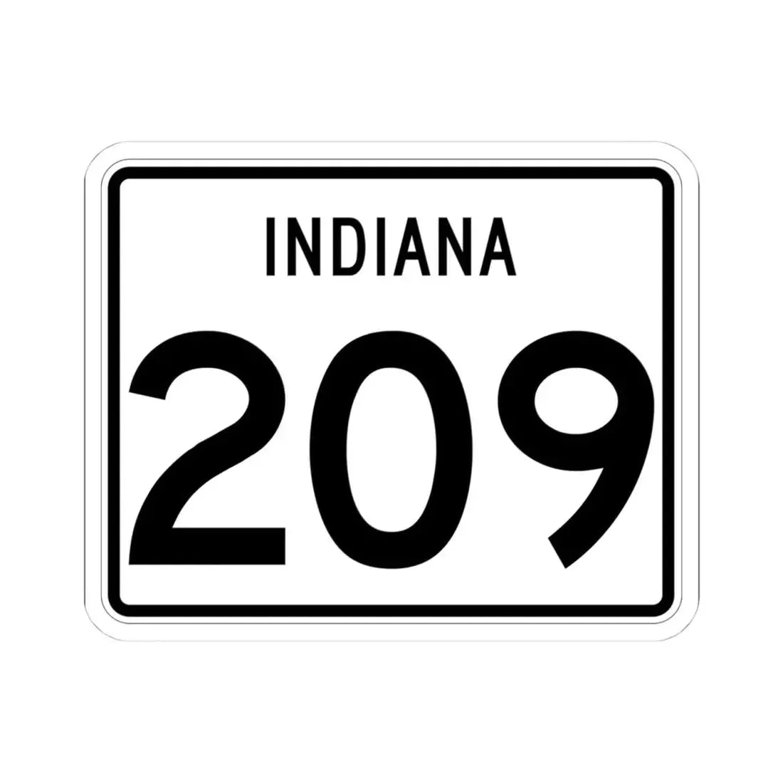 Indiana 209 (Indiana) (Road Sign) STICKER Vinyl Kiss-Cut Decal 4 Inch White - The Sticker Space