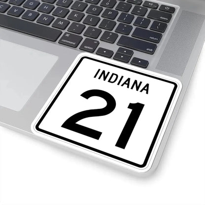 Indiana 21 (Indiana) (Road Sign) STICKER Vinyl Kiss-Cut Decal - The Sticker Space