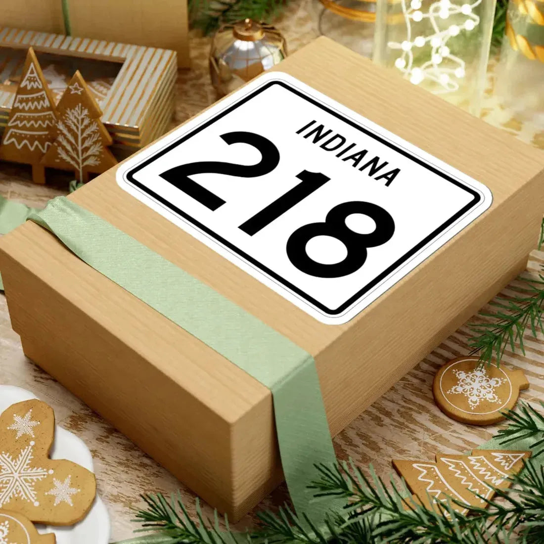 Indiana 218 (Indiana) (Road Sign) STICKER Vinyl Kiss-Cut Decal - The Sticker Space