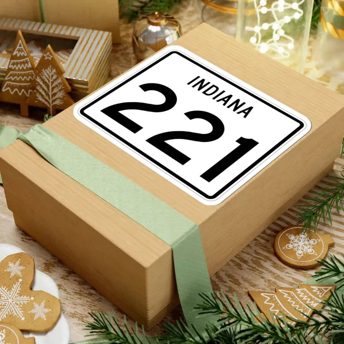 Indiana 221 (Indiana) (Road Sign) STICKER Vinyl Kiss-Cut Decal - The Sticker Space