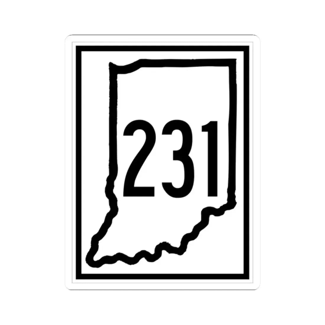 Indiana 231 1948 (Indiana) (Road Sign) STICKER Vinyl Kiss-Cut Decal ...