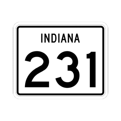 Indiana 231 (Indiana) (Road Sign) STICKER Vinyl Kiss-Cut Decal 4 Inch White - The Sticker Space