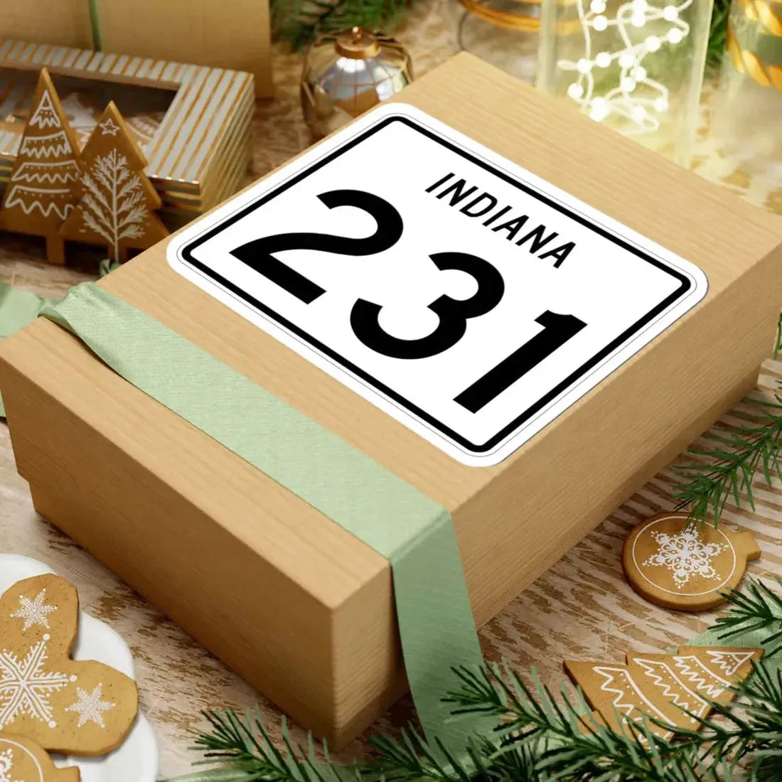 Indiana 231 (Indiana) (Road Sign) STICKER Vinyl Kiss-Cut Decal - The Sticker Space