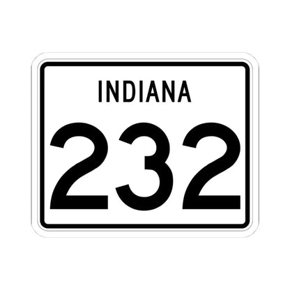 Indiana 232 (Indiana) (Road Sign) STICKER Vinyl Kiss-Cut Decal 4 Inch White - The Sticker Space