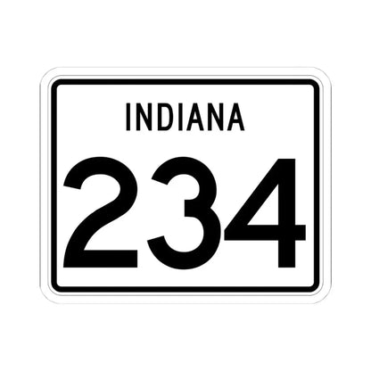 Indiana 234 (Indiana) (Road Sign) STICKER Vinyl Kiss-Cut Decal 4 Inch White - The Sticker Space