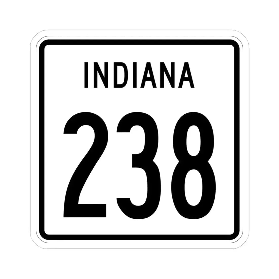 Indiana 238 1955 (Indiana) (Road Sign) STICKER Vinyl Kiss-Cut Decal 4 Inch White - The Sticker Space