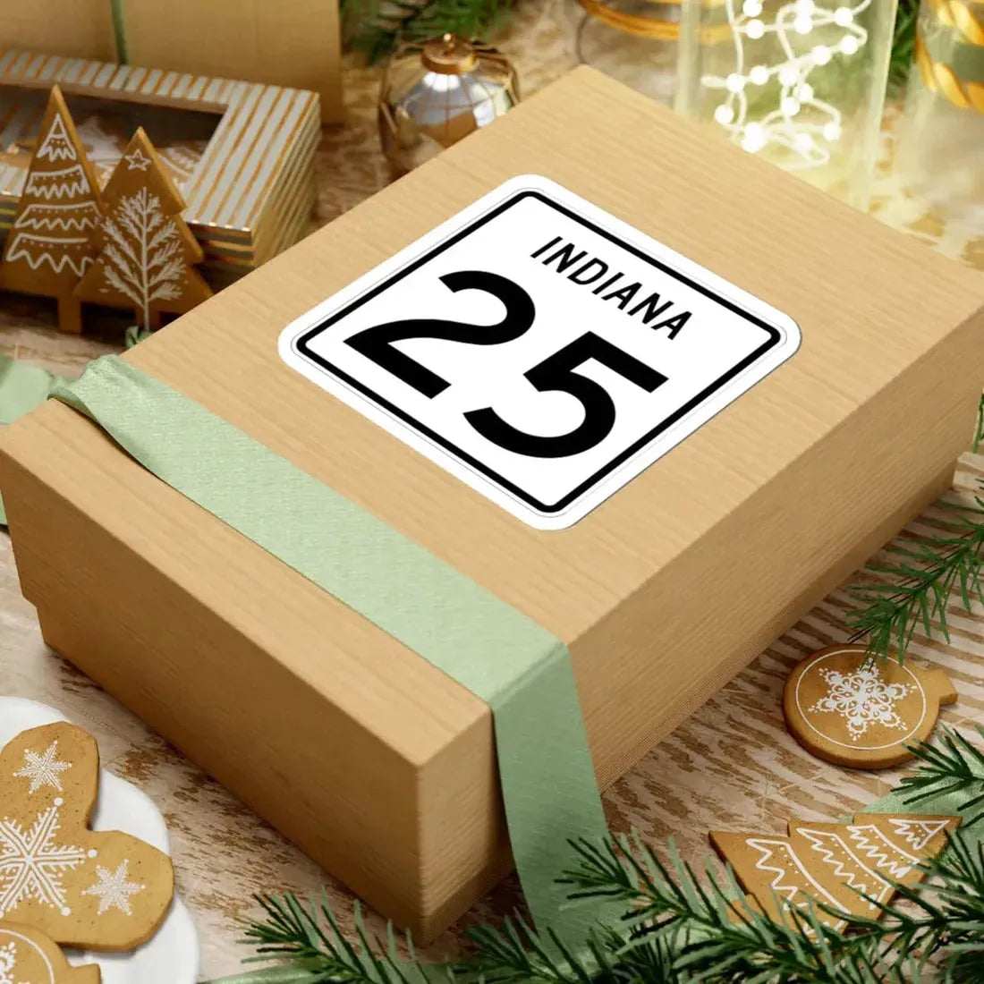Indiana 25 (Indiana) (Road Sign) STICKER Vinyl Kiss-Cut Decal - The Sticker Space