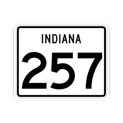 Indiana 257 (Indiana) (Road Sign) STICKER Vinyl Kiss-Cut Decal 3 Inch White - The Sticker Space