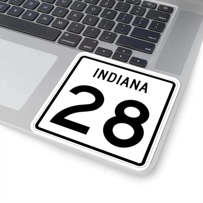 Indiana 28 (Indiana) (Road Sign) STICKER Vinyl Kiss-Cut Decal - The Sticker Space