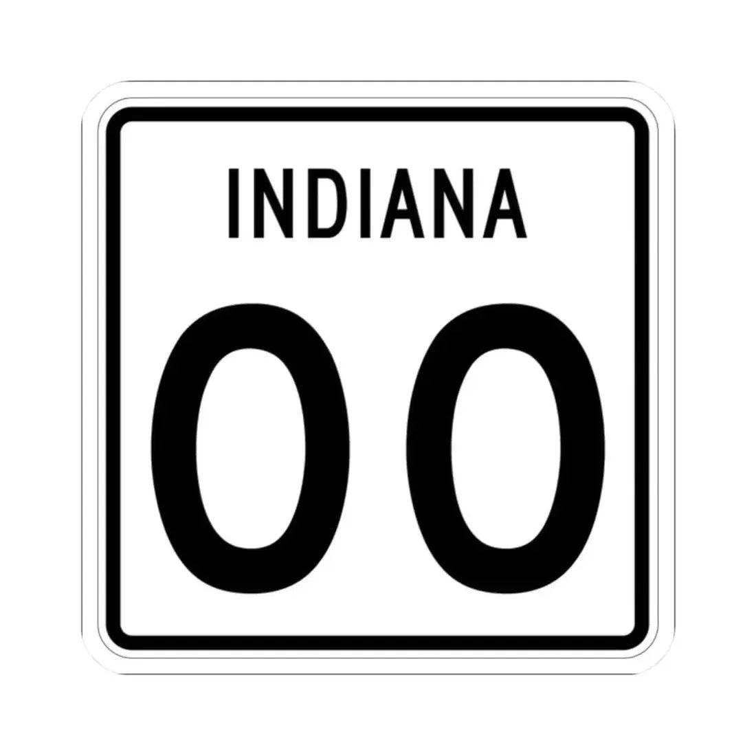 Indiana 2di (Indiana) (Road Sign) STICKER Vinyl Kiss-Cut Decal 2 Inch White - The Sticker Space