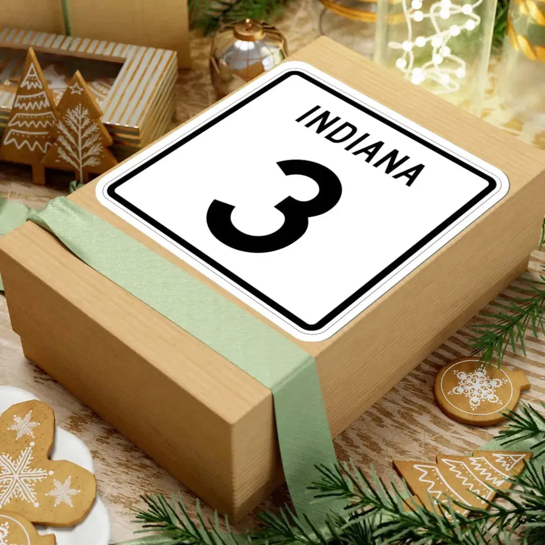 Indiana 3 (Indiana) (Road Sign) STICKER Vinyl Kiss-Cut Decal - The Sticker Space