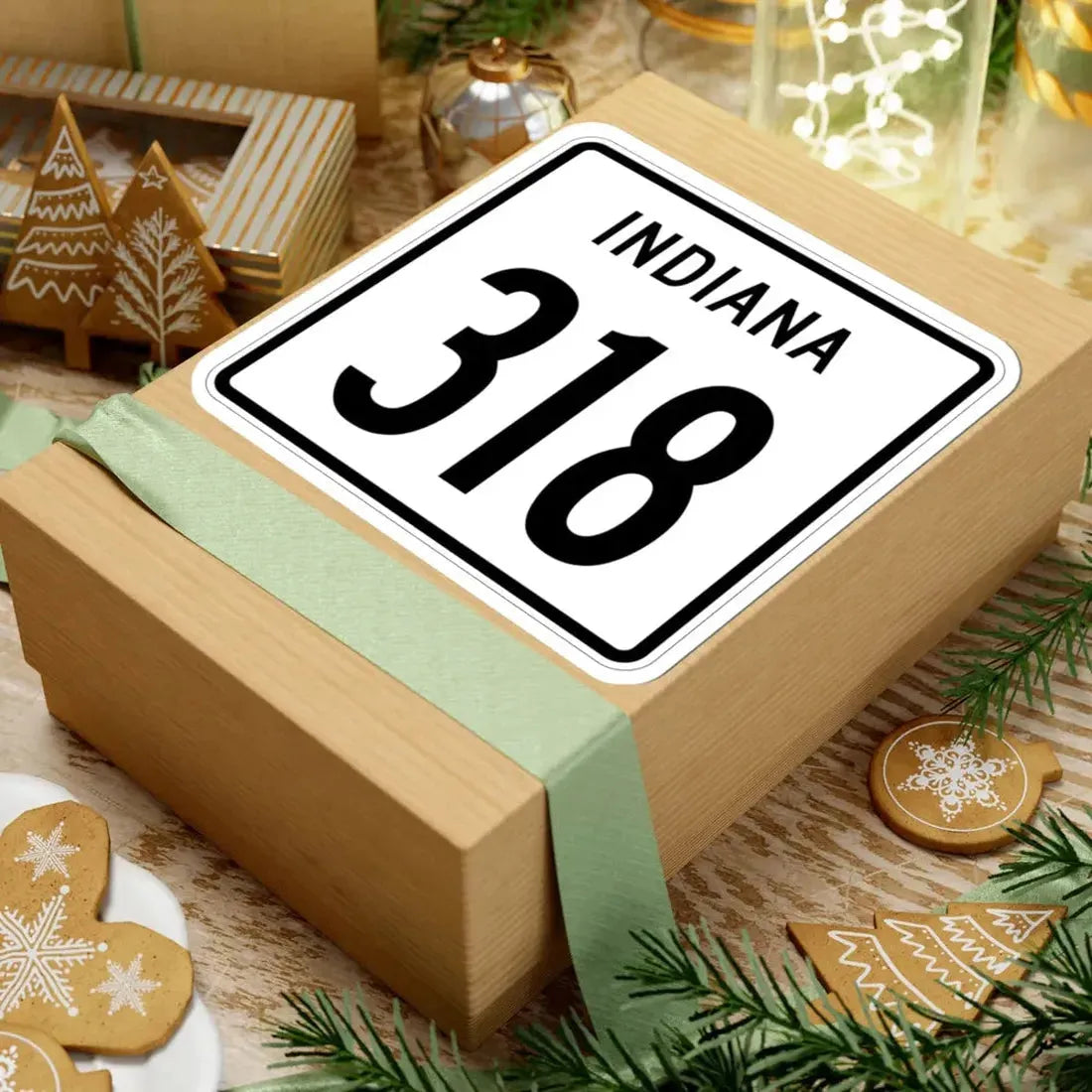 Indiana 318 1955 (Indiana) (Road Sign) STICKER Vinyl Kiss-Cut Decal - The Sticker Space