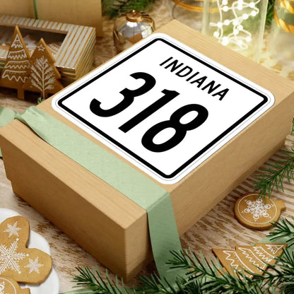 Indiana 318 1955 (Indiana) (Road Sign) STICKER Vinyl Kiss-Cut Decal - The Sticker Space