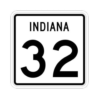 Indiana 32 (Indiana) (Road Sign) STICKER Vinyl Kiss-Cut Decal 6 Inch White - The Sticker Space