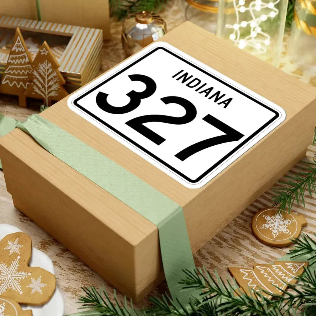 Indiana 327 (Indiana) (Road Sign) STICKER Vinyl Kiss-Cut Decal - The Sticker Space