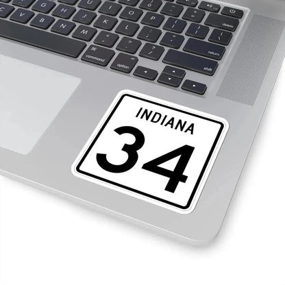 Indiana 34 (Indiana) (Road Sign) STICKER Vinyl Kiss-Cut Decal - The Sticker Space