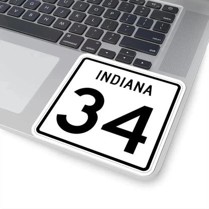 Indiana 34 (Indiana) (Road Sign) STICKER Vinyl Kiss-Cut Decal - The Sticker Space