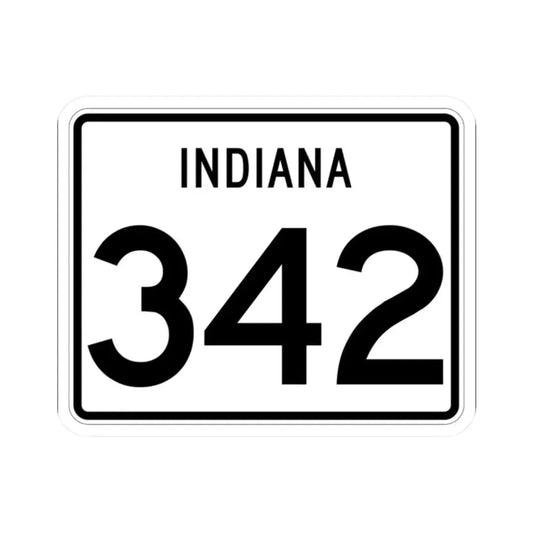 Indiana 342 (Indiana) (Road Sign) STICKER Vinyl Kiss-Cut Decal 2 Inch White - The Sticker Space
