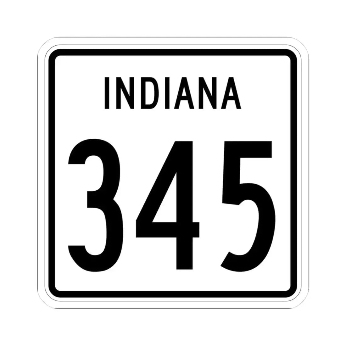 Indiana 345 1955 (Indiana) (Road Sign) STICKER Vinyl Kiss-Cut Decal 3 Inch White - The Sticker Space